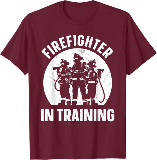 Unique Future Firefighter Art For Boys Men Kids Fire Fighter T-Shirt - T-Shirt | Maroon