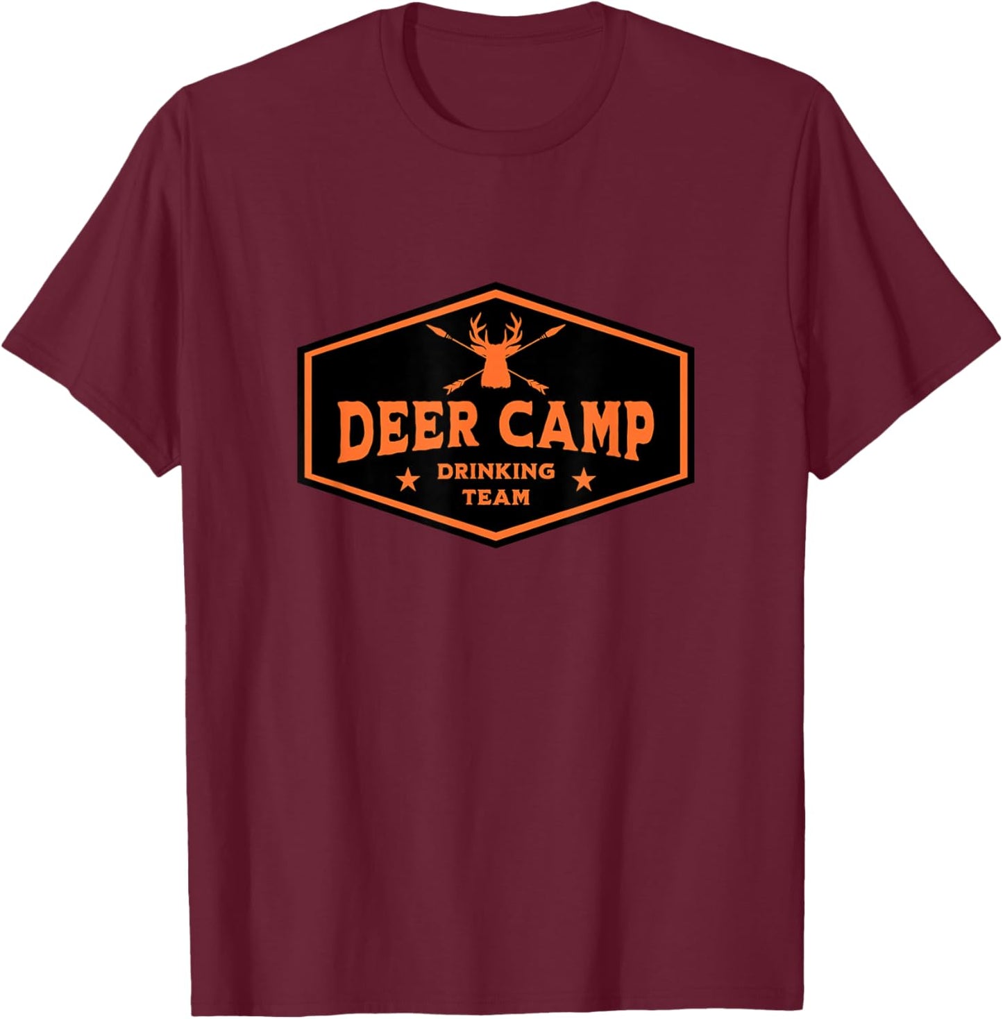 Deer Camp Drinking Team - Funny Hunting T-Shirt - T-Shirt | Maroon
