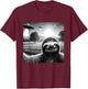 Sloth Funny Graphic Selfie with UFOs Weird Aliens T-Shirt - T-Shirt | Maroon