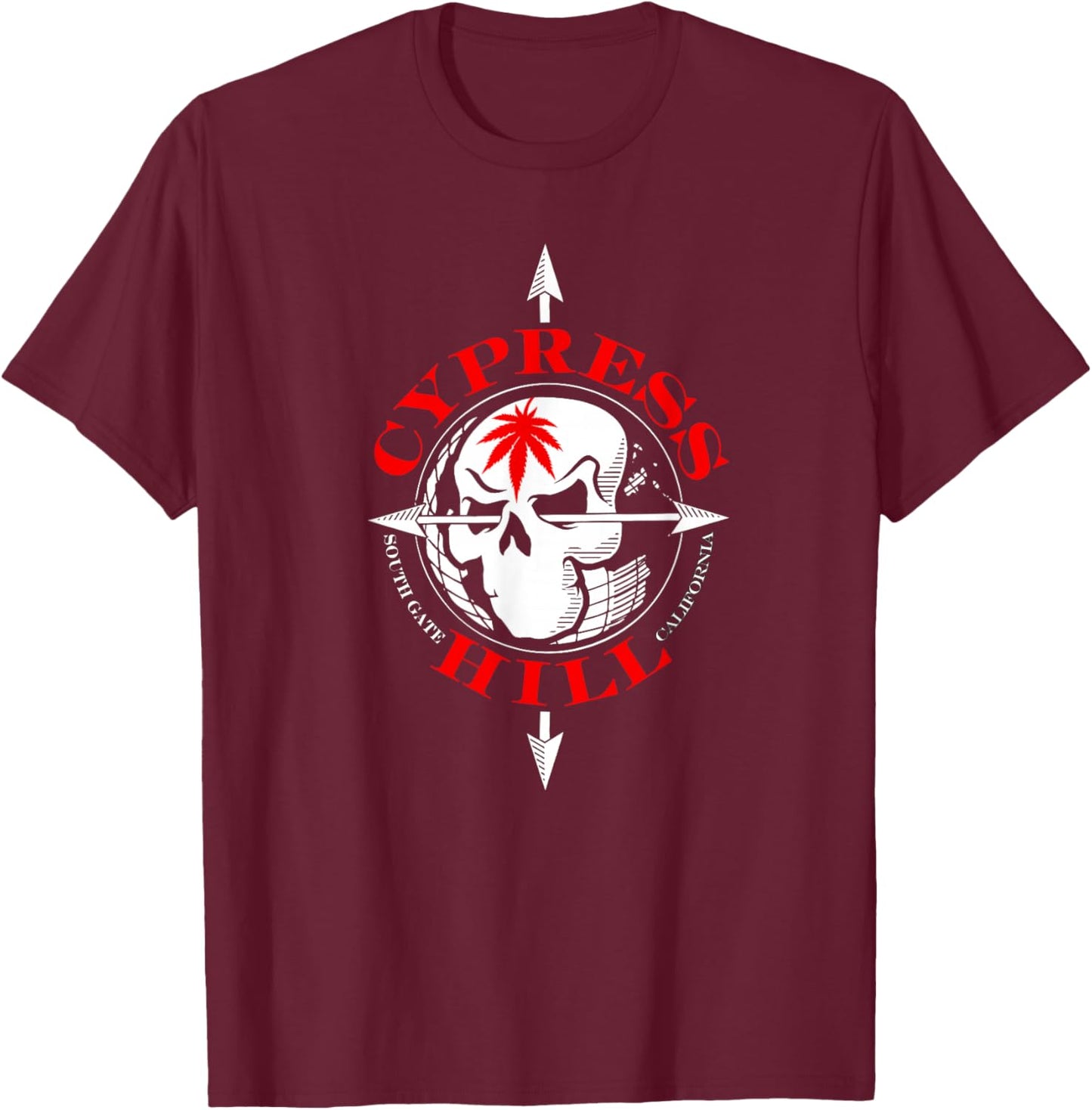 Cypress Hill Skull T-Shirt - T-Shirt | Maroon