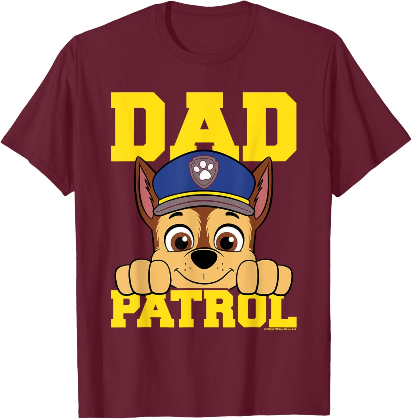 Paw Patrol Father's Day Dad Patrol T-Shirt - T-Shirt | Maroon