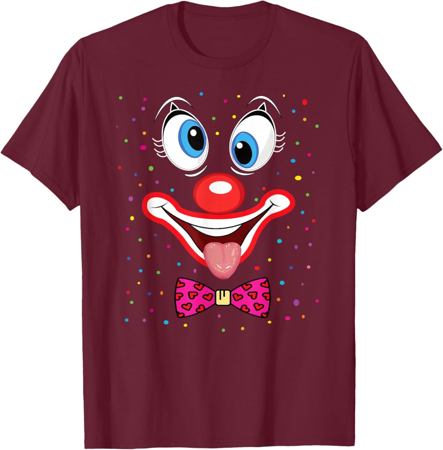 Clown Carnival Costume Carnival Clown Costume T-Shirt - T-Shirt | Maroon