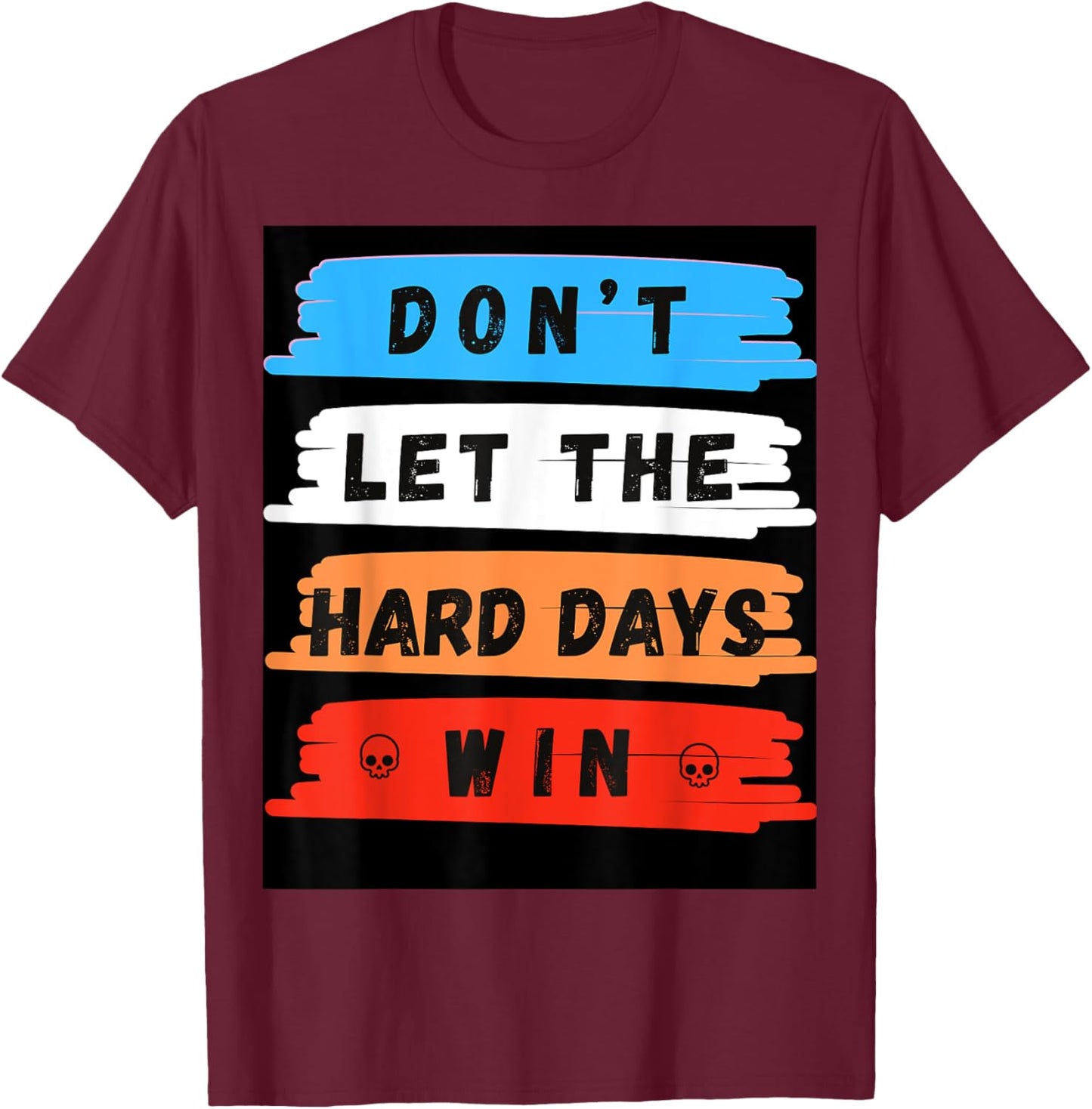 Rise & Thrive Inspirational Quotes and Positive Mindset Art T-Shirt - T-Shirt | Maroon