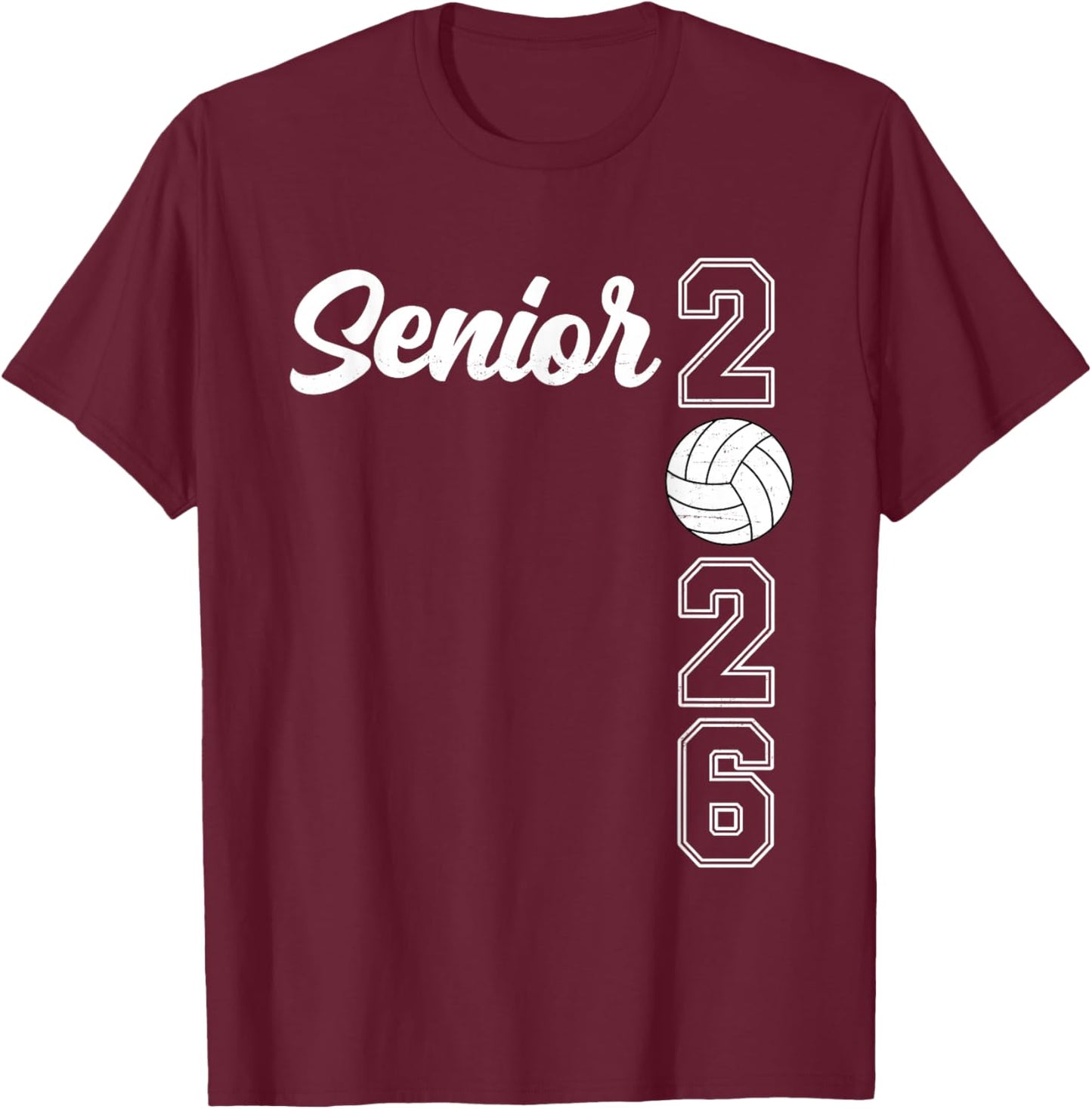 Vintage Class of 2026 Volleyball Senior 2026 Graduation 2026 T-Shirt - T-Shirt | Maroon
