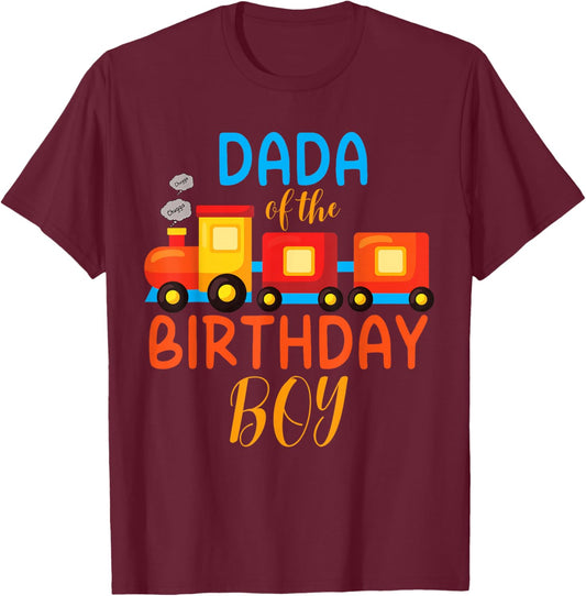 Dada Birthday Boy Train I'm 2 Two Year Chugga Engine Bday T-Shirt - T-Shirt | Maroon