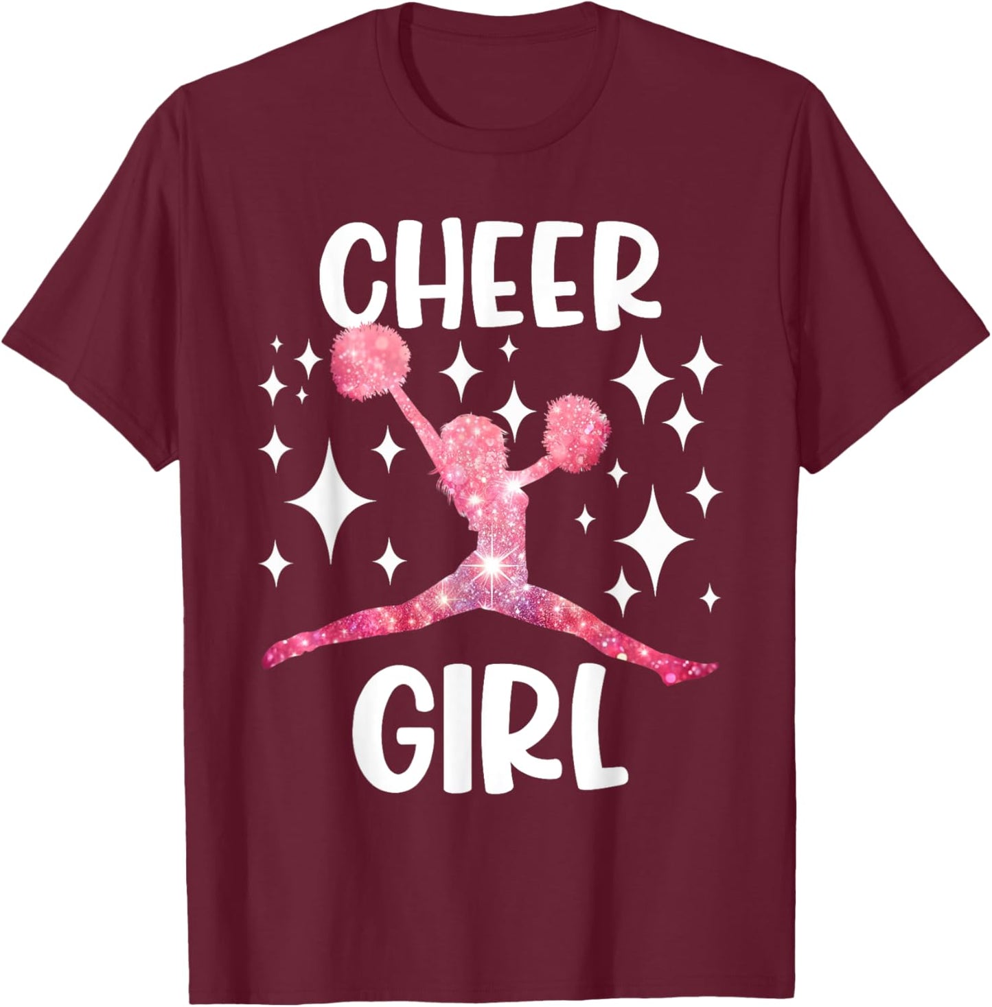 Funny Cheer Girl Cheerleader Cheerleading Cheering Squad T-Shirt - T-Shirt | Maroon