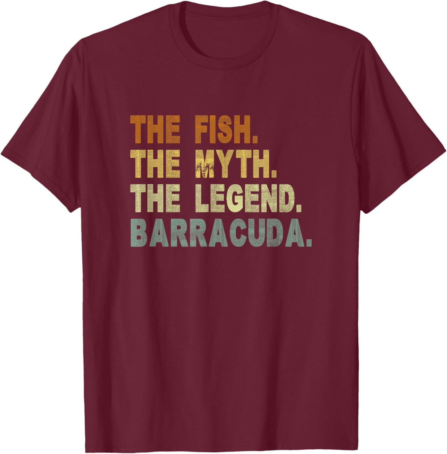 Vintage Fishing for Barracuda T-Shirt - T-Shirt | Maroon