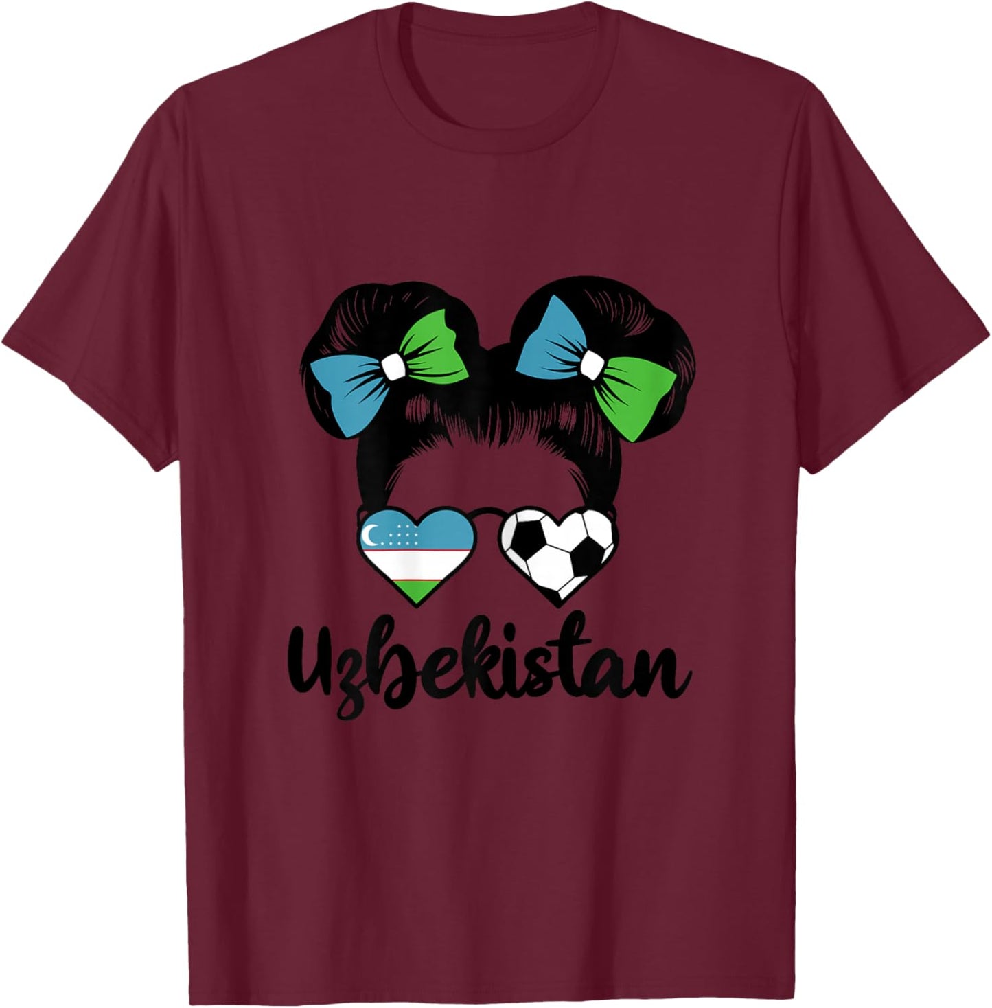 Uzbekistan Fille Drapeau de Ouzbékistan Supporters Ouzbeks T-Shirt - T-Shirt | Maroon