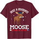 Just A Graduate Moose Class of 2026 Graduation Day Senior T-Shirt - T-Shirt | Maroon