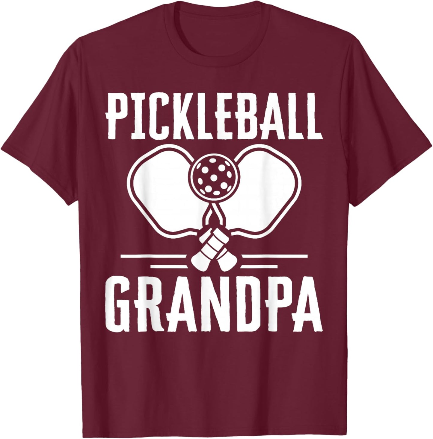 Proud Pickleball Grandpa Grandfather Player T-Shirt - T-Shirt | Maroon