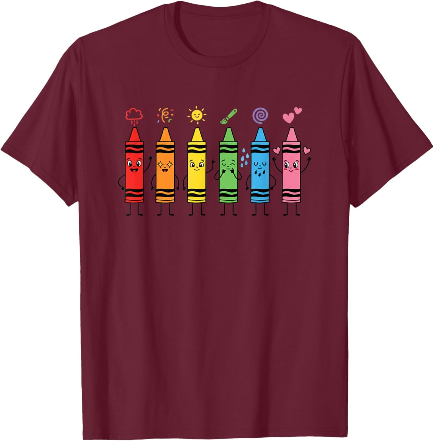Teacher Crew Cute Kindergarten Classroom Back to Work T-Shirt - T-Shirt | Maroon