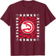 NBA Atlanta Hawks Retro Checkerboard Wave T-Shirt - T-Shirt | Maroon