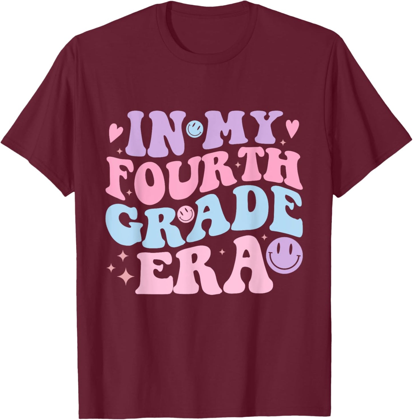 In My Fourth Grade Era Back to School 4th Grade Teacher Team T-Shirt - T-Shirt | Maroon