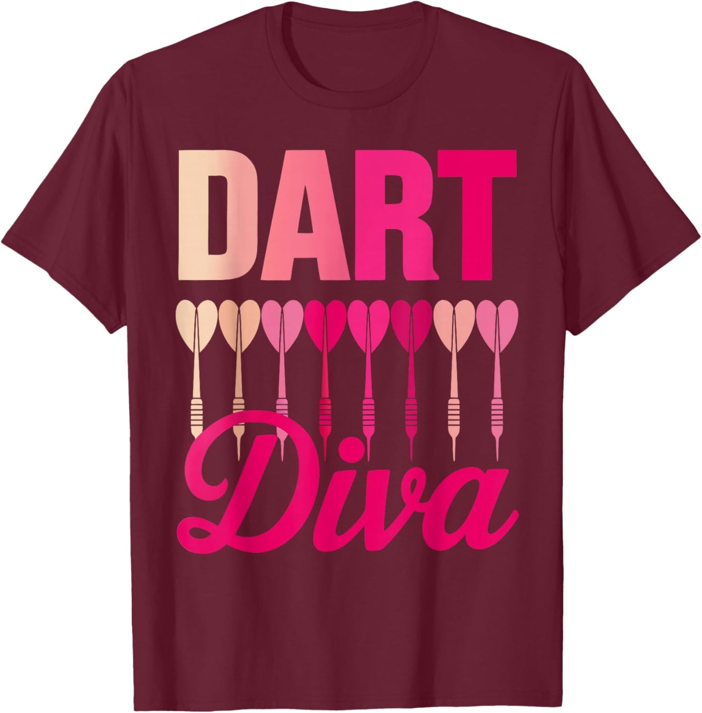 Girl Darts Player Bar League Women Play Darts T-Shirt - T-Shirt | Maroon