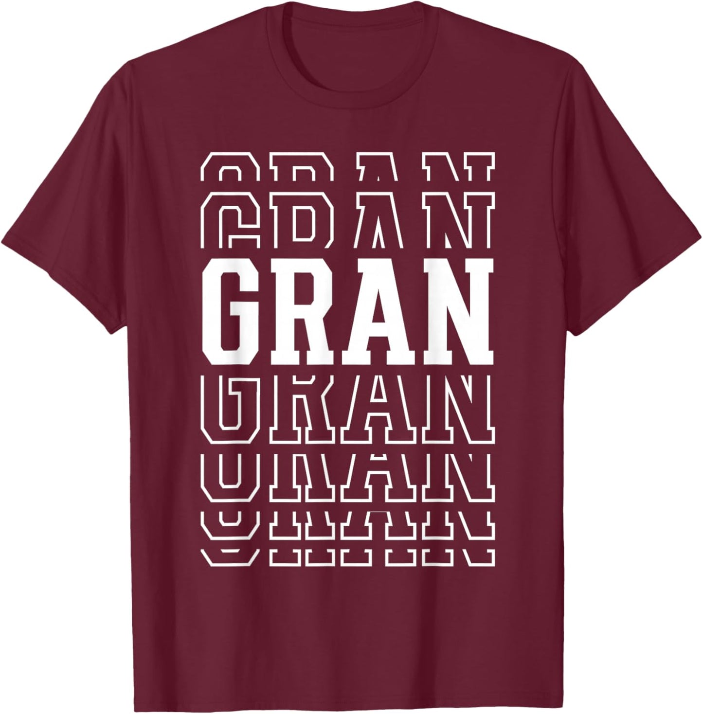 Gran Funny Layered Text Mother's Day Grandma T-Shirt - T-Shirt | Maroon