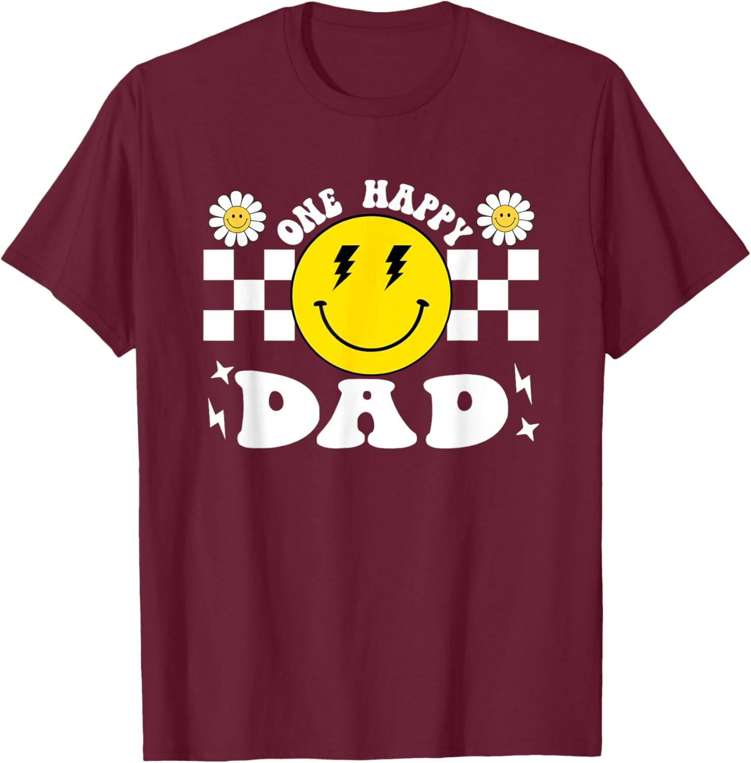 One Happy Dude Dad 1st Birthday Family Matching T-Shirt - T-Shirt | Maroon