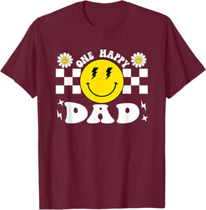 One Happy Dude Dad 1st Birthday Family Matching T-Shirt - T-Shirt | Maroon