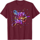 Amb Happy New Year 2025 New Year's Eve NYE Party Funny Modern Tie-Dye Black -Kids Winter Party T-Shirt - T-Shirt | Maroon