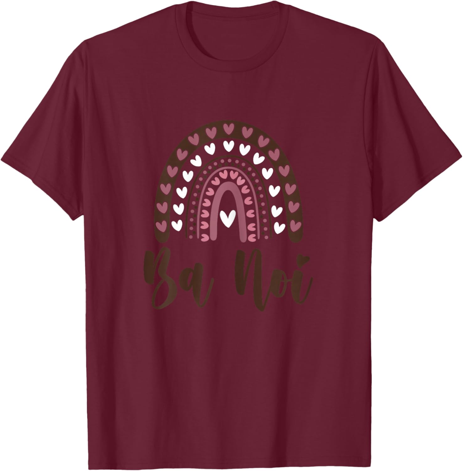 Ba Noi Boho Rainbow Hearts Love Family Grandma T-Shirt - T-Shirt | Maroon