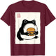 Japanese Grumpy Frog Kawaii Simu-e Funny Cheeseburger T-Shirt - T-Shirt | Maroon
