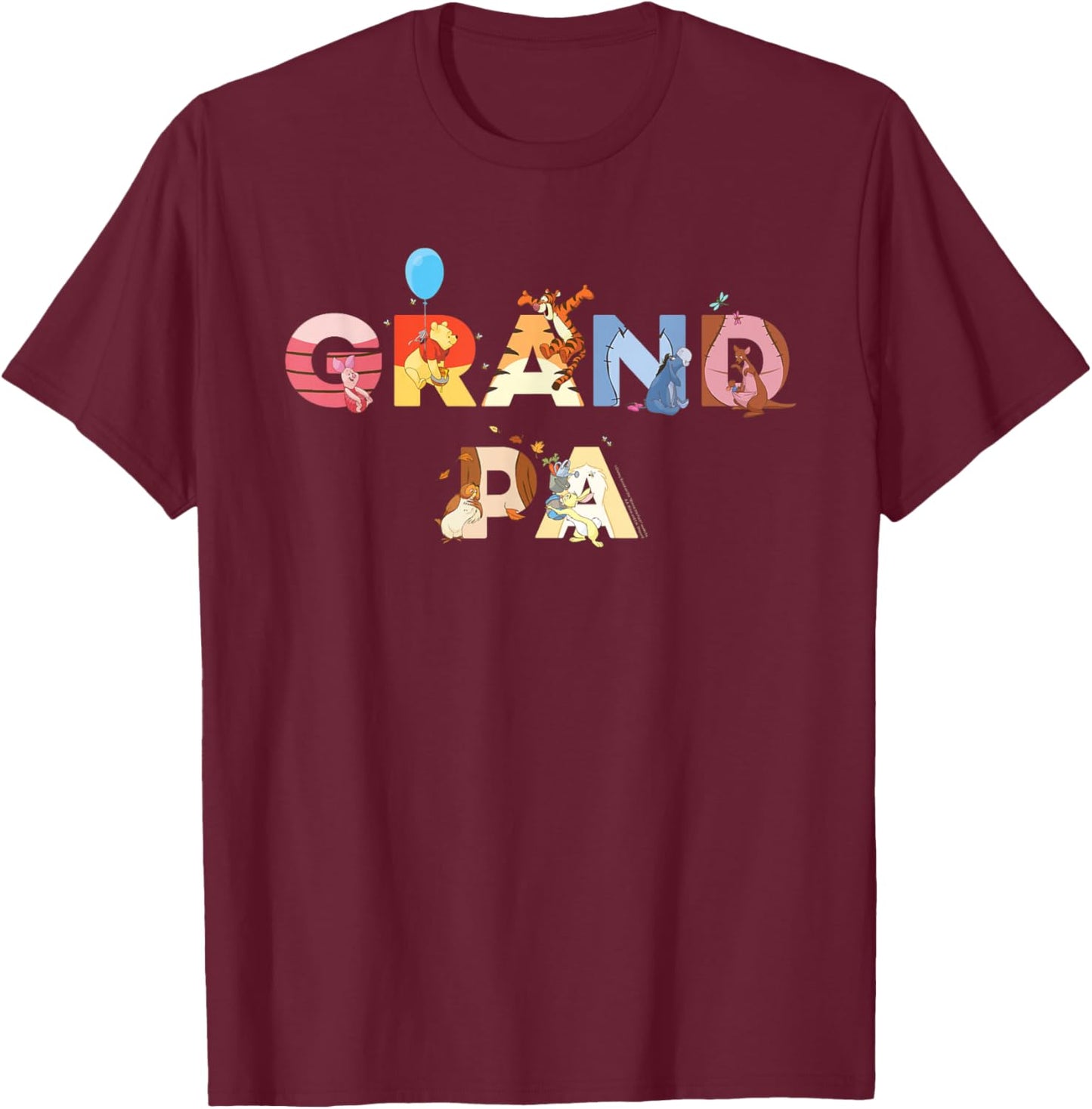 Disney Winnie The Pooh & Friends Grandpa Family Disney Trip T-Shirt - T-Shirt | Maroon