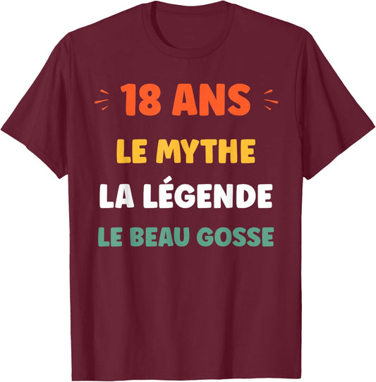Funny Legend Teen 18 Years Funny Joke Birthday 18 Years T-Shirt - T-Shirt | Maroon