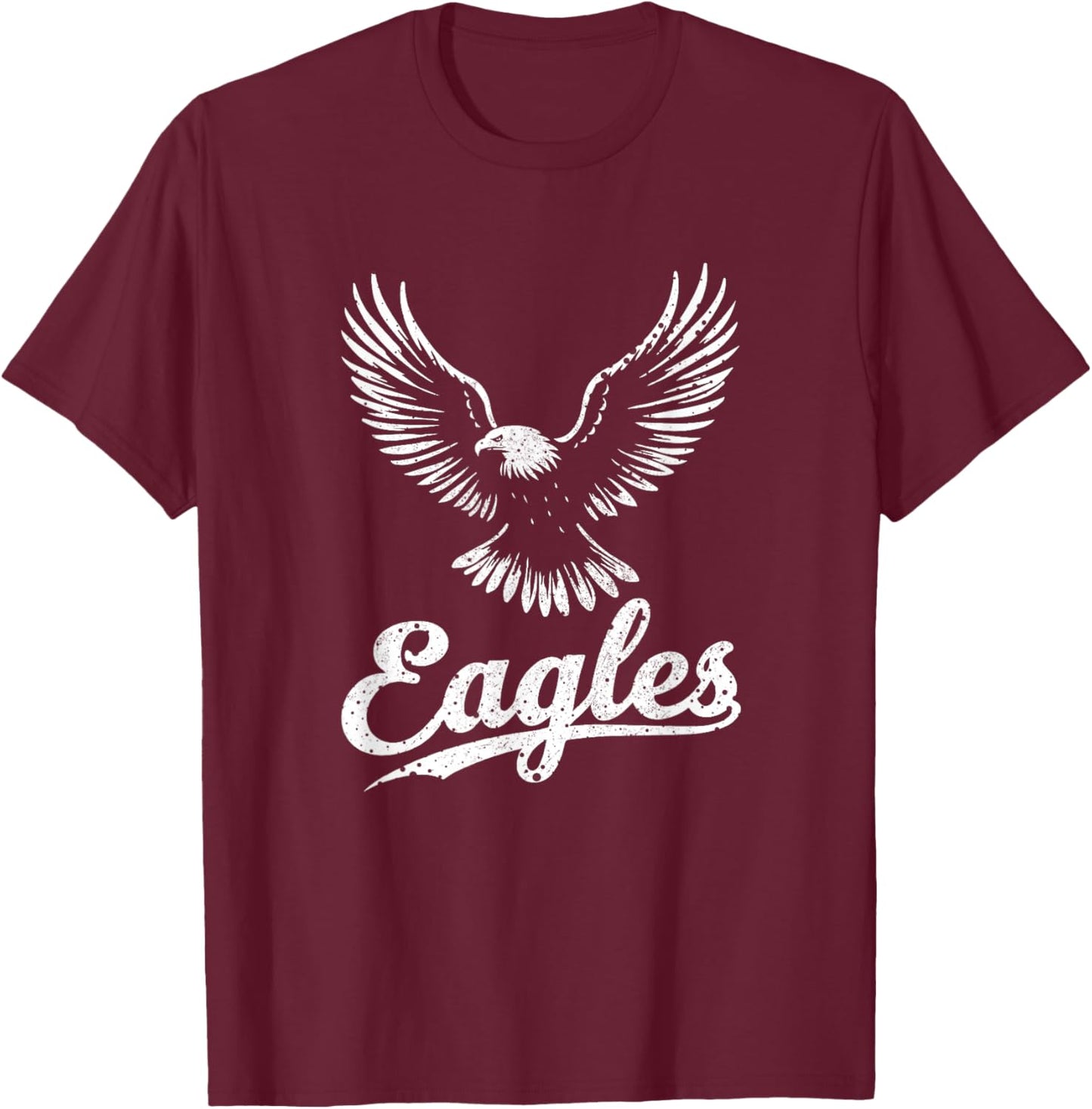 Retro Eagle Vintage Flying Bird Graphic Cool Eagles T-Shirt - T-Shirt | Maroon