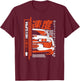 Japanese Car Lovers MK4 Supra Orange and White Cool T-Shirt - T-Shirt | Maroon