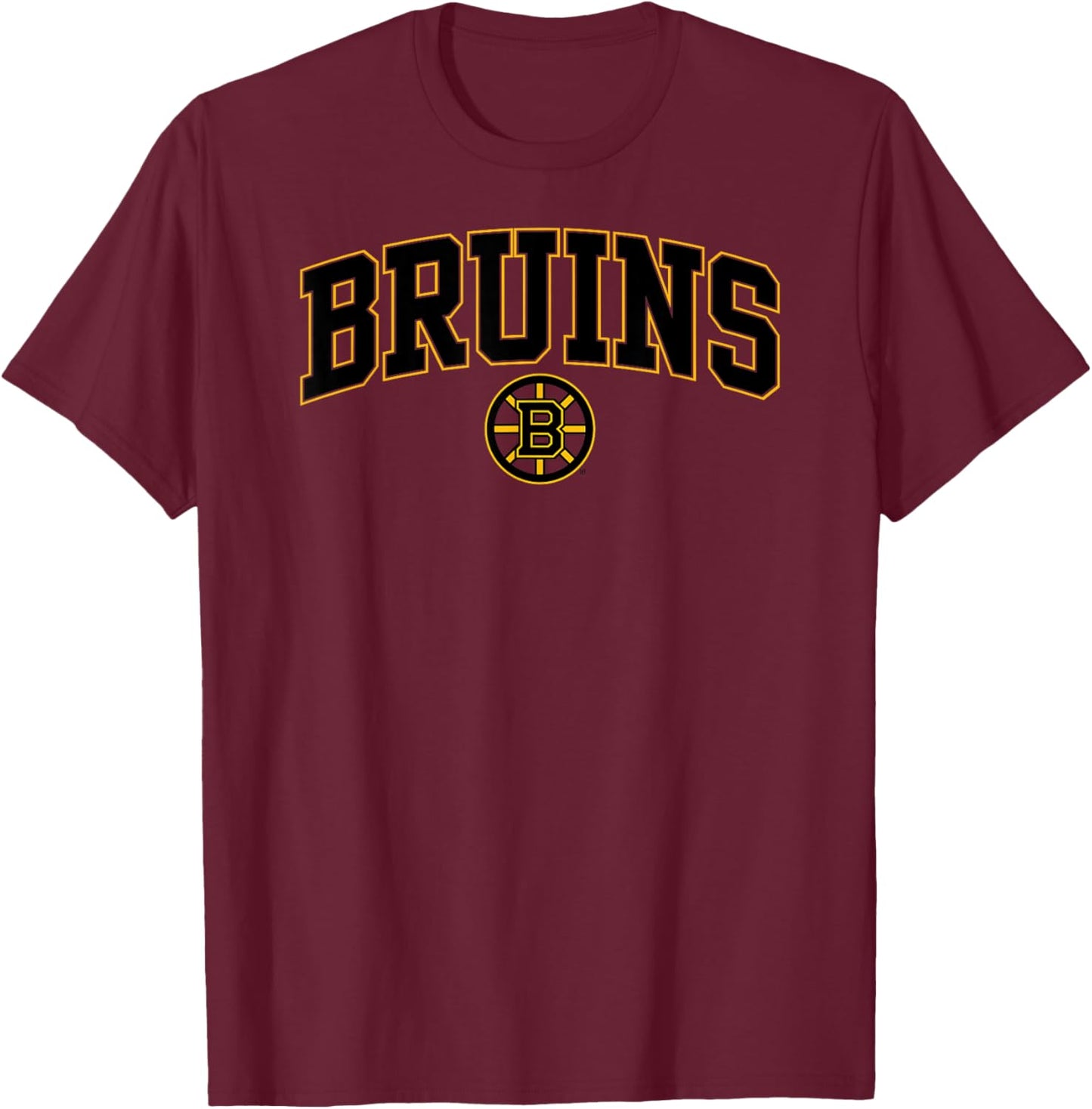 Boston Bruins Arch Over White Officially Licensed T-Shirt - T-Shirt | Maroon