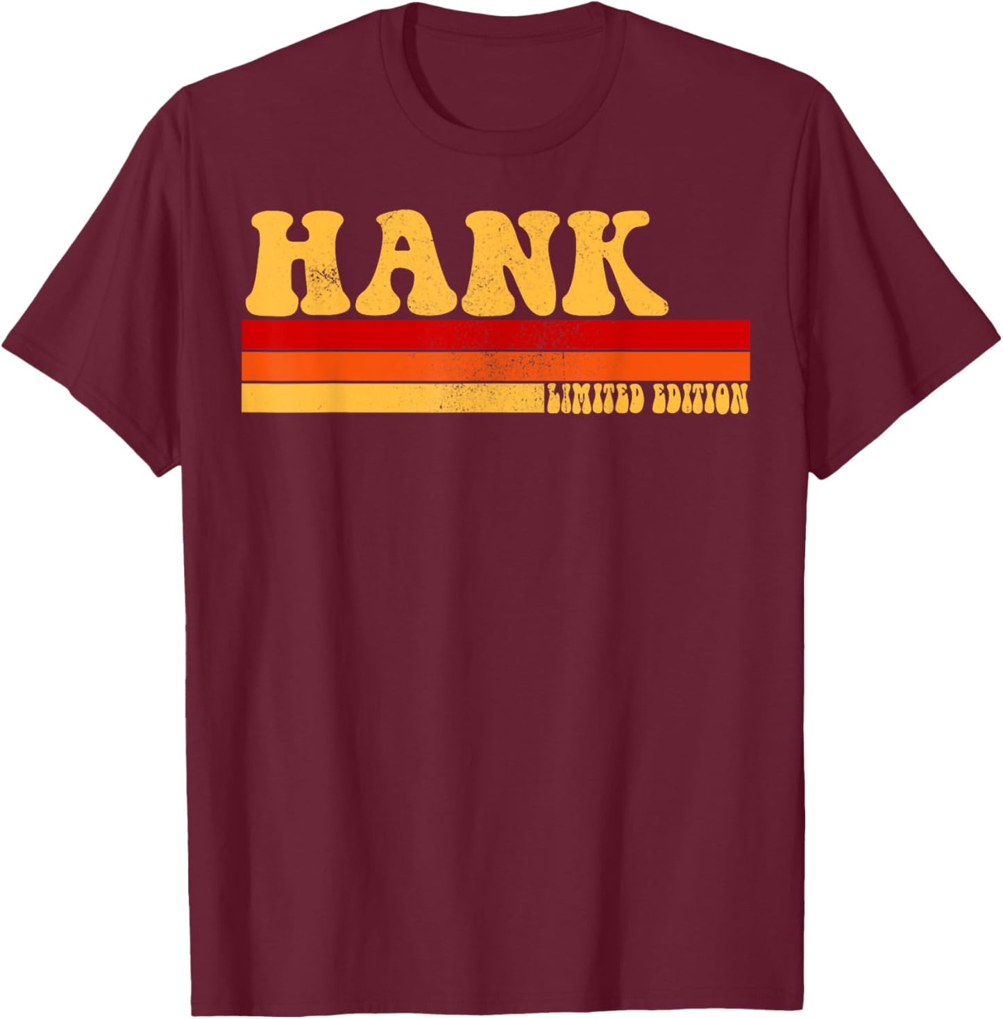 HANK Name Personalized Idea Men Retro Vintage HANK T-Shirt - T-Shirt | Maroon