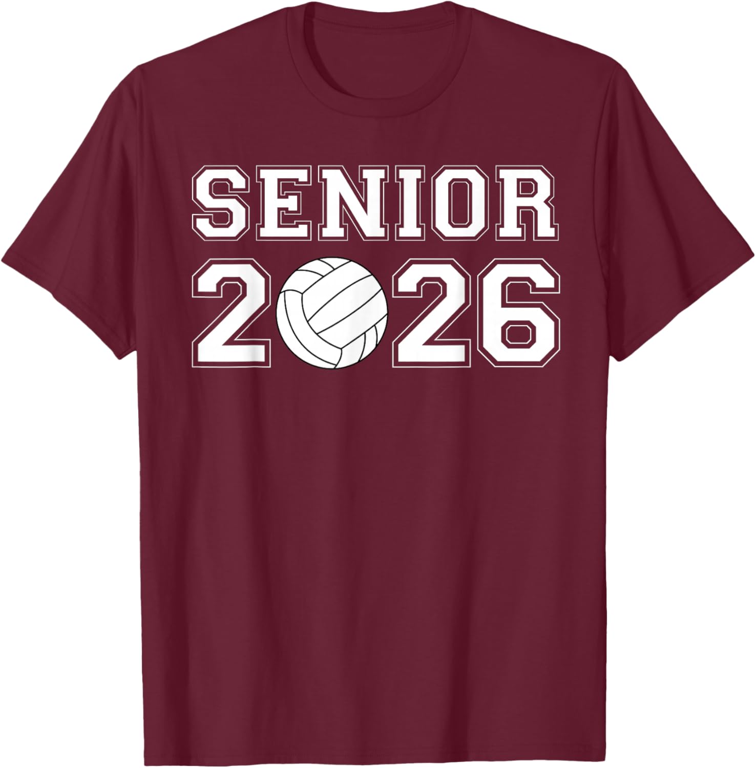 Class Of 2026 Senior Volleyball Men Boys T-Shirt - T-Shirt | Maroon