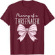 Mommy Of A Threenager Girl Birthday 3 Years T-Shirt - T-Shirt | Maroon
