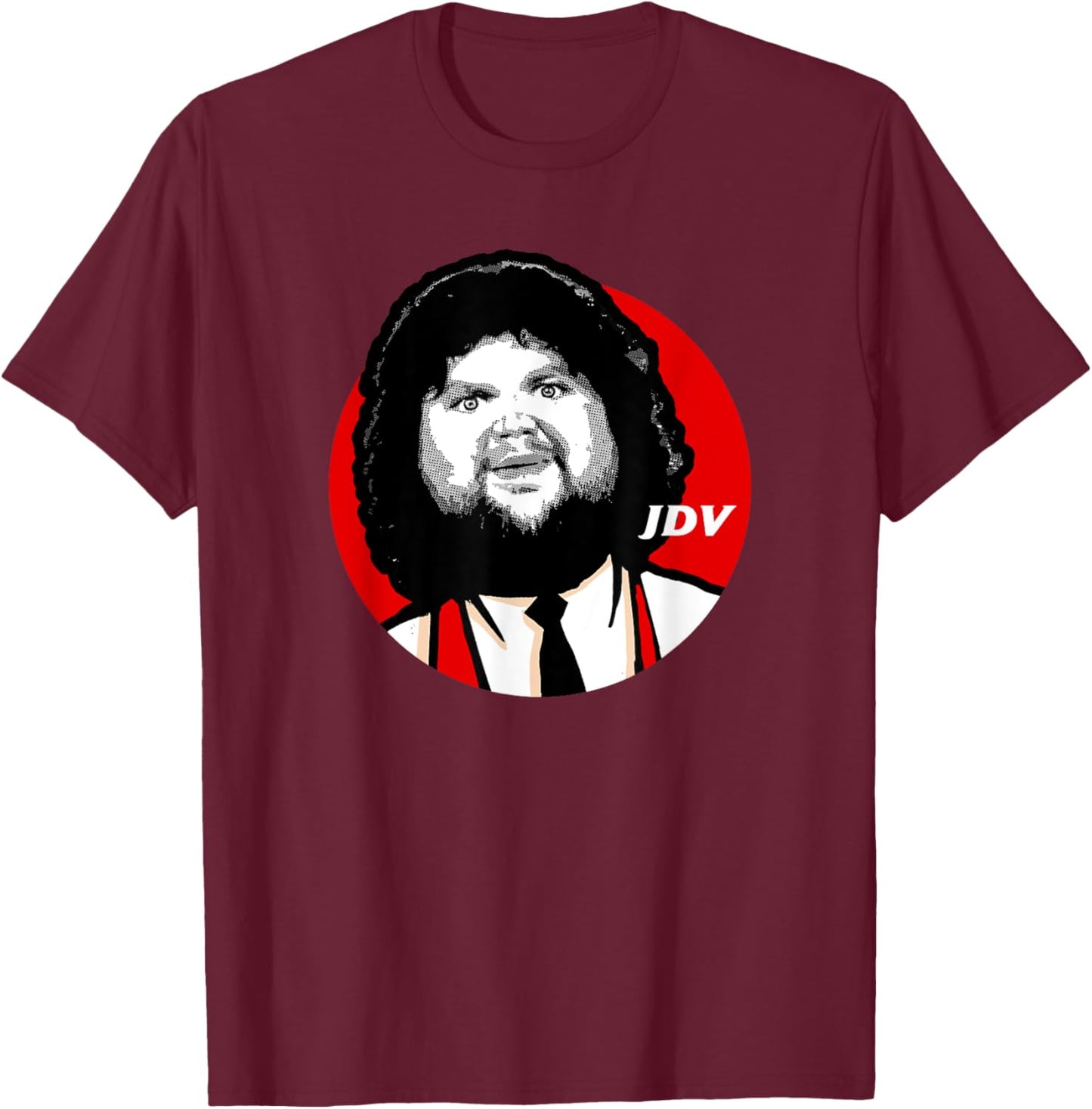 Vance Face Meme JDV T-Shirt - T-Shirt | Maroon