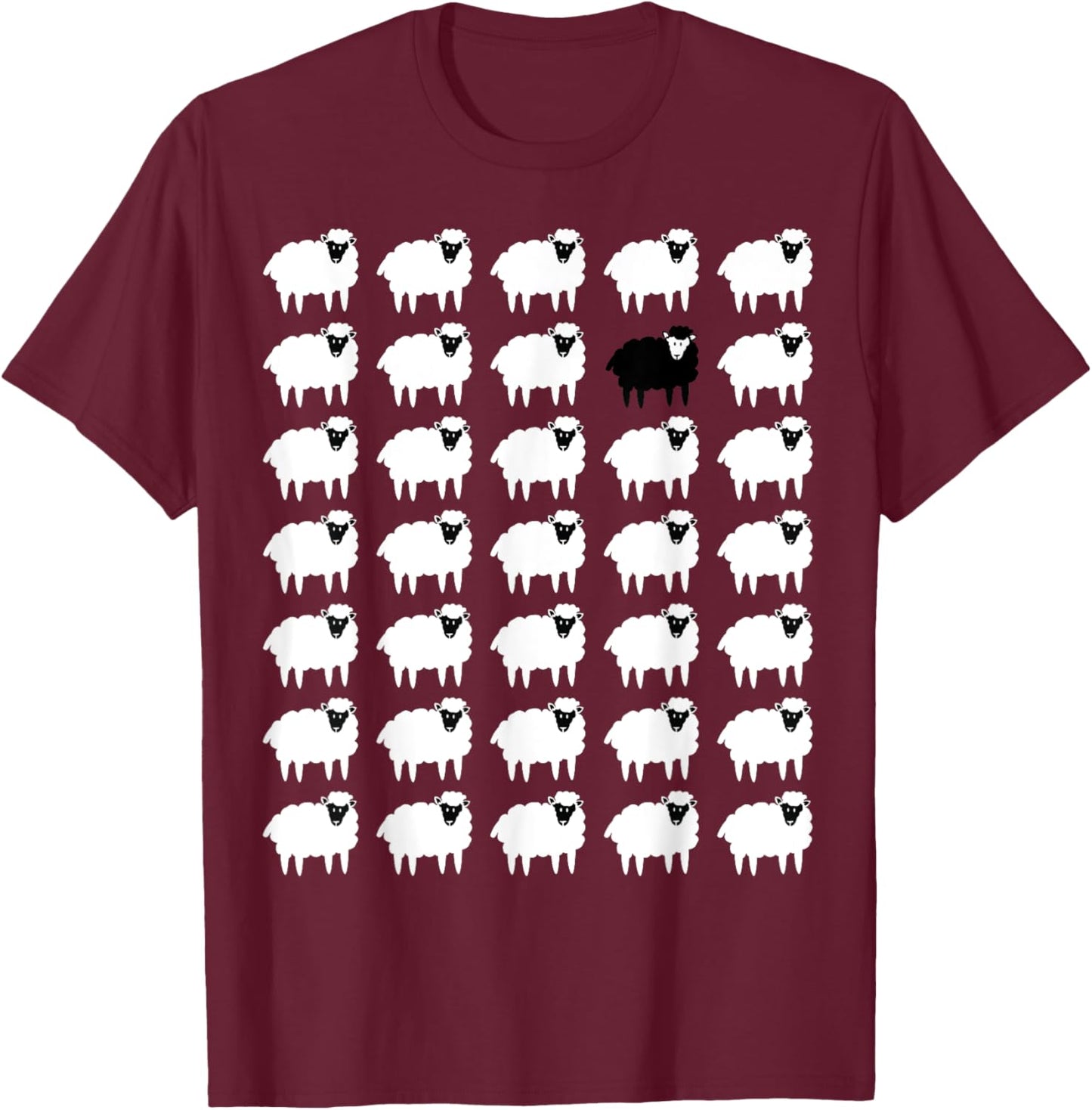 Memorabilia Sheep That Is Black and White other Sheep T-Shirt - T-Shirt | Maroon