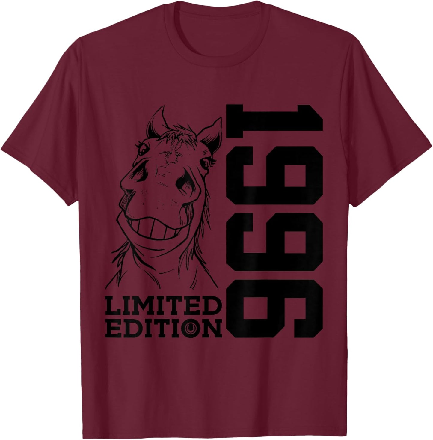 Riding 30th Birthday Horse Limited Edition 1996 Rider T-Shirt - T-Shirt | Maroon