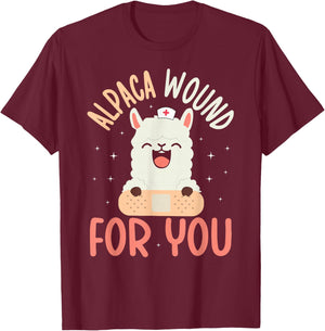 Alpaca Wound Care Nurse Wound Care Nursing Wound Nurse T-Shirt - T-Shirt | Maroon