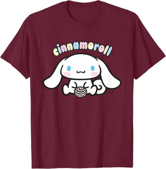 Hello Kitty Cinnamoroll Sweet Cake Pose Love Classic Friends T-Shirt - T-Shirt | Maroon