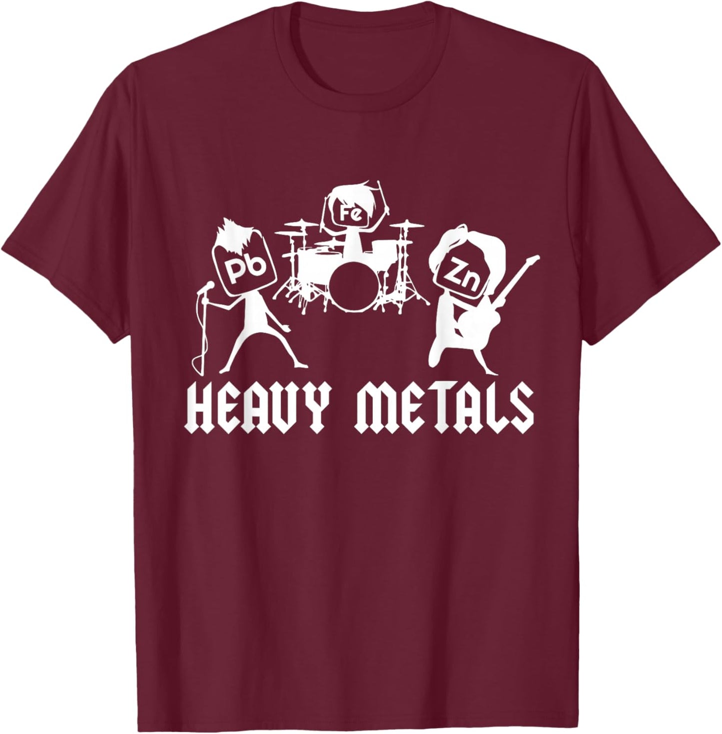 Teacher Funny Saying Heavy Metals Rocks Chemistry Music love T-Shirt - T-Shirt | Maroon