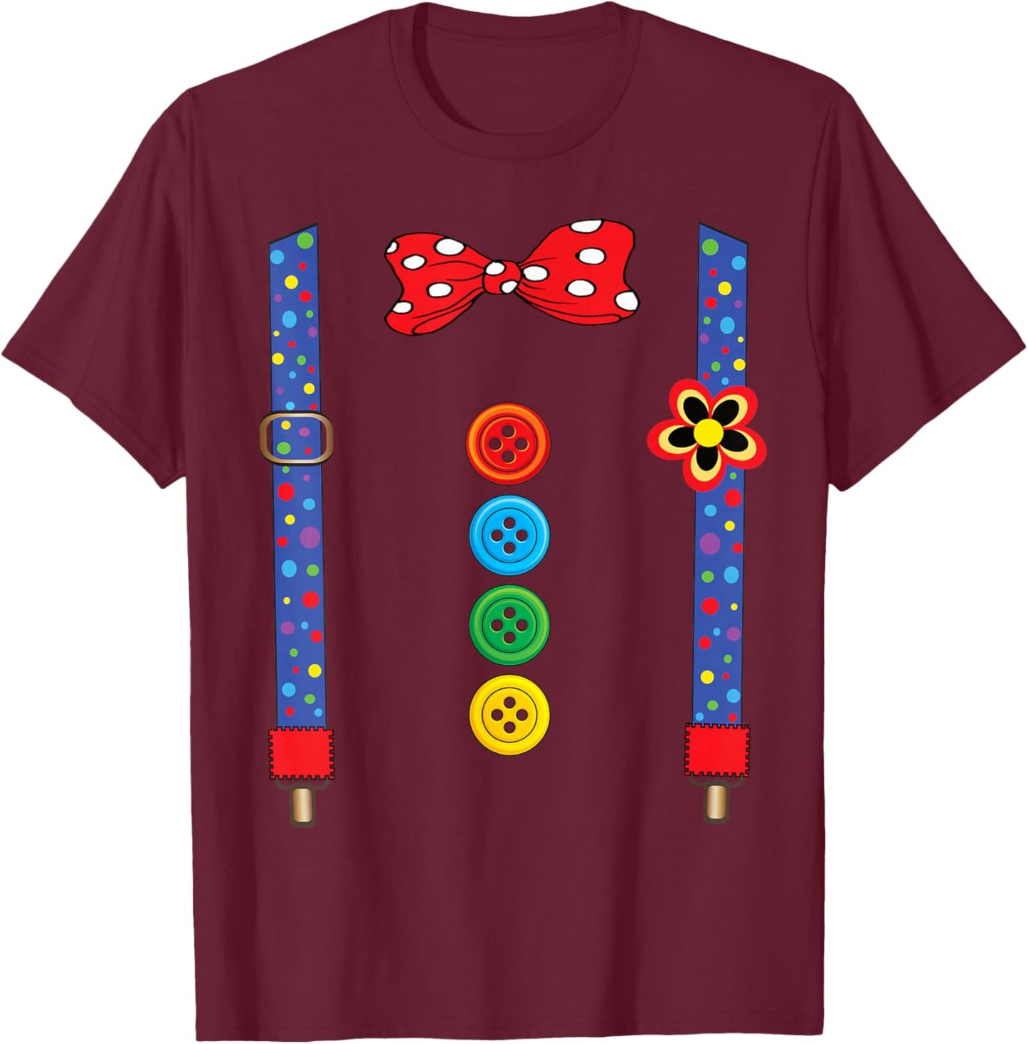 Carnival Clown Face Circus Costume Kids Men Women Carnivals T-Shirt - T-Shirt | Maroon