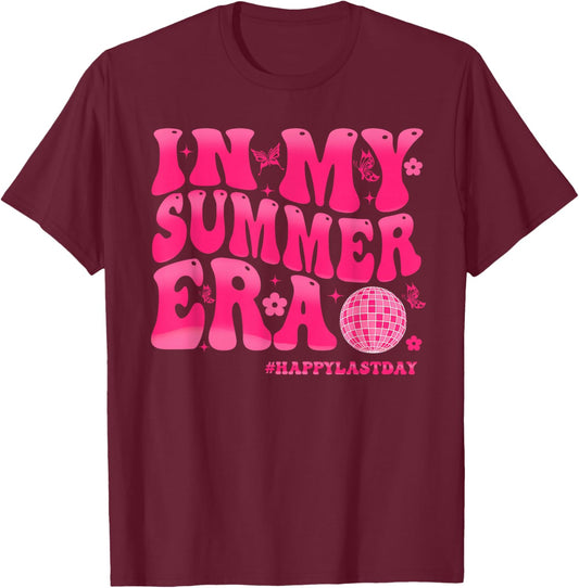 in My Summer Break Era Happy Last Day End of School Teachers T-Shirt - T-Shirt | Maroon