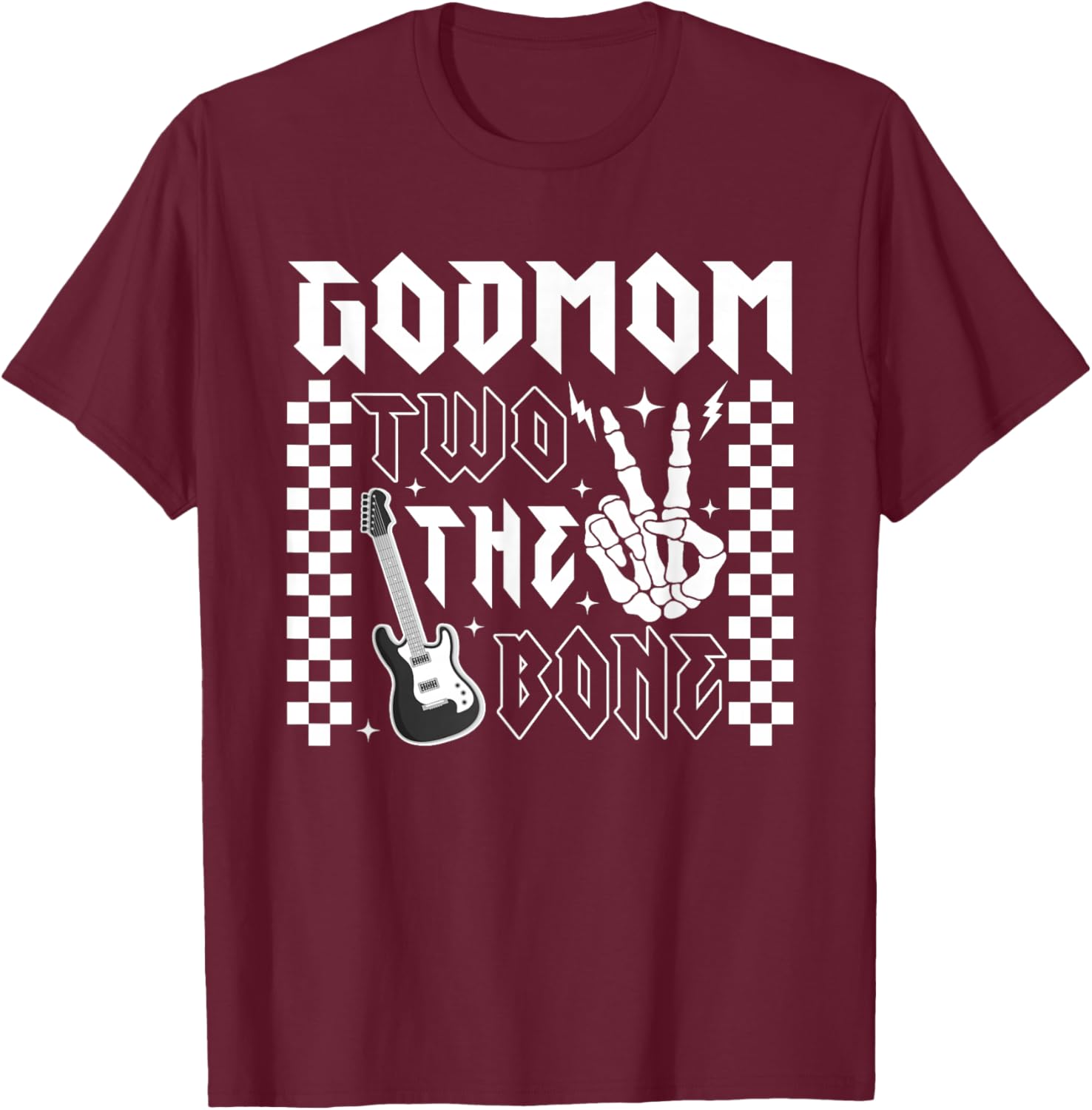 GodMom of The Bad Two the Bone Birthday 2 Years Old T-Shirt - T-Shirt | Maroon