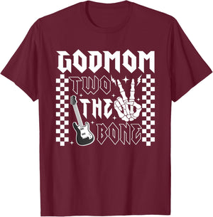 GodMom of The Bad Two the Bone Birthday 2 Years Old T-Shirt - T-Shirt | Maroon