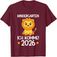 Kindergarten I Come 2026 Lion Boys Nursery Child T-Shirt - T-Shirt | Maroon
