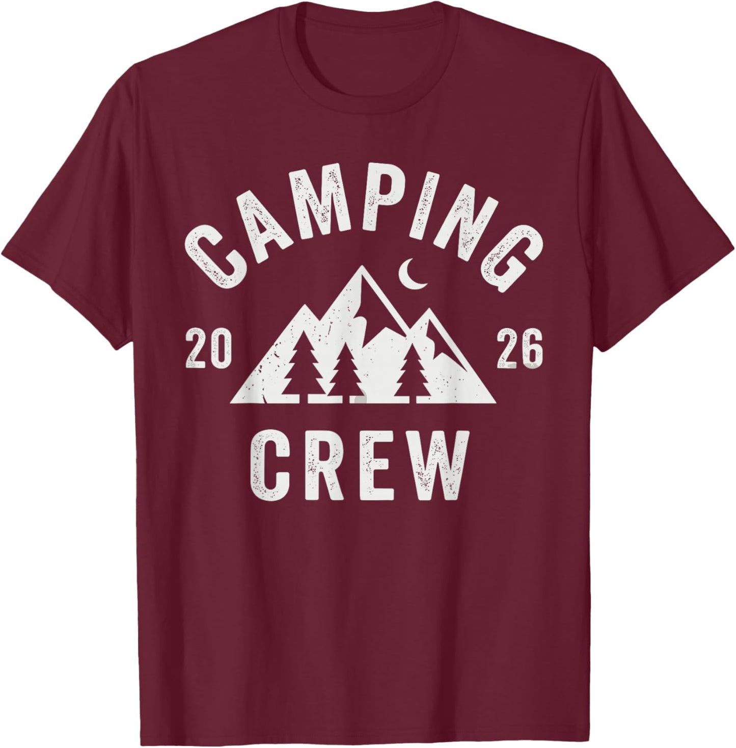 Retro Group Camper Trip Family Matching Camping Crew 2026 T-Shirt - T-Shirt | Maroon