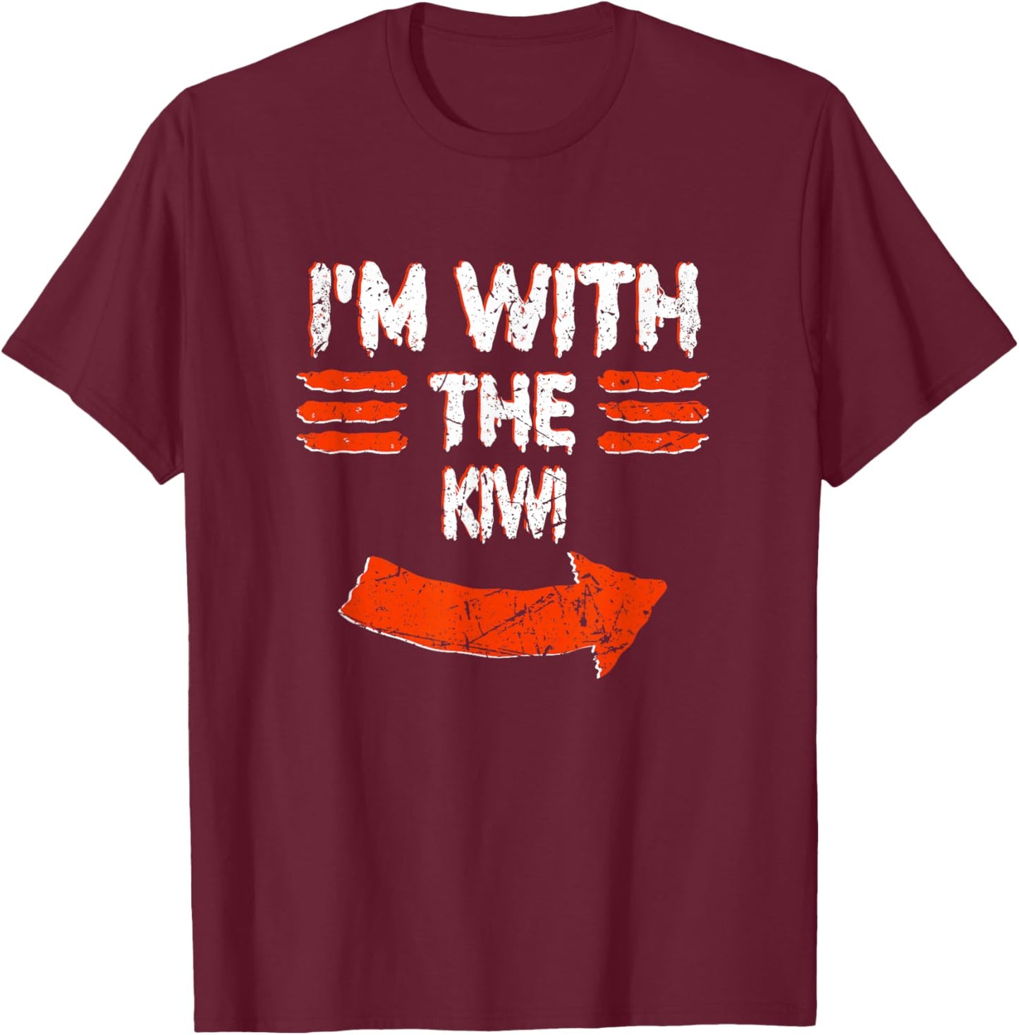 Vintage I'm With the Kiwi Lazy Halloween Costume T-Shirt - T-Shirt | Maroon