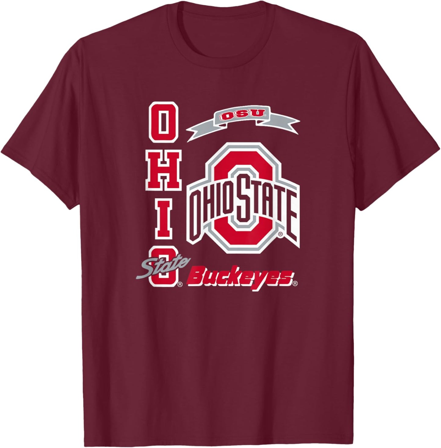 Ohio State Buckeyes Classic Black Officially Licensed T-Shirt - T-Shirt | Maroon