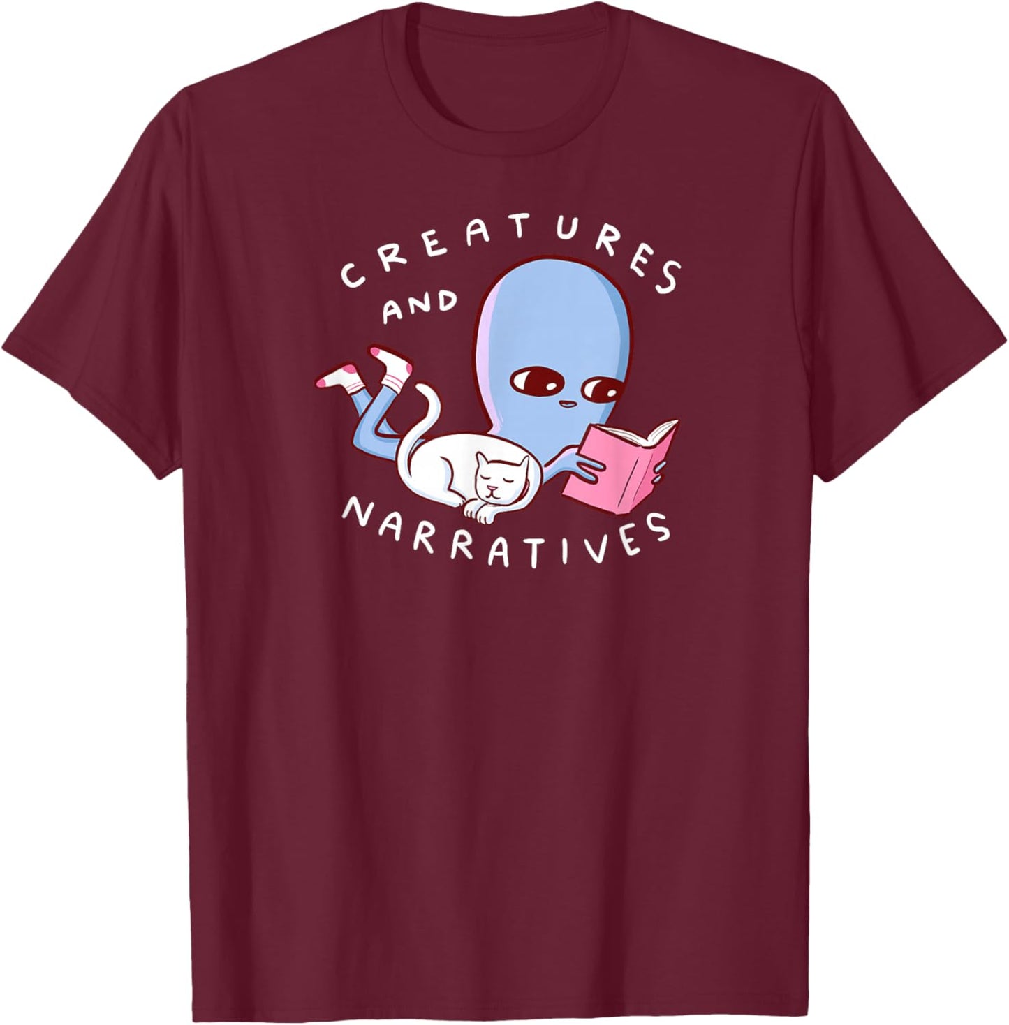 Threadless Nathan W. Pyle Small Comforts Graphic T-Shirt - T-Shirt | Maroon
