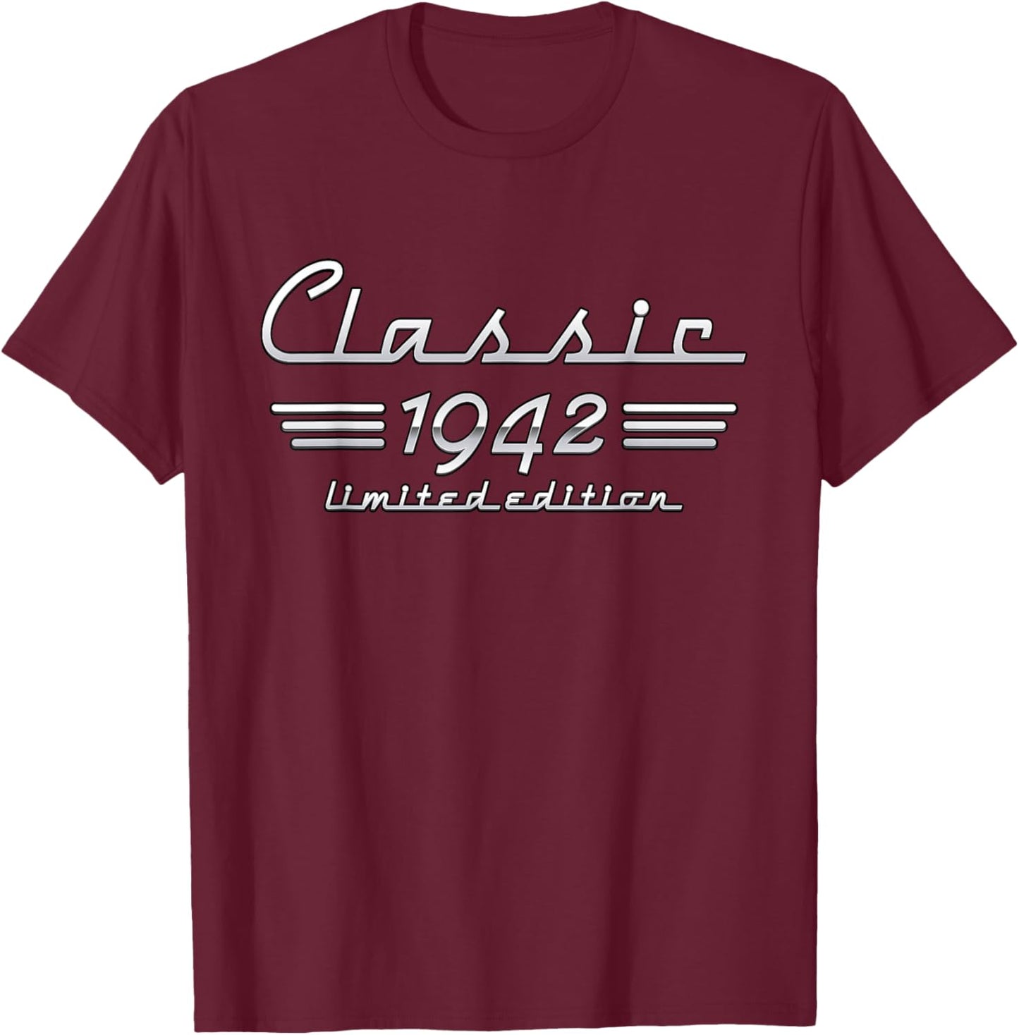 84th Birthday 84 Year Old Classic 1942 Car Limited Edition T-Shirt - T-Shirt | Maroon