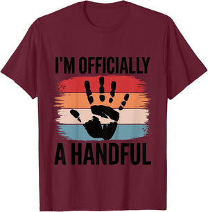 Kids Kids Birthday 5 Year Old Boy I'm Officially A Handful T-Shirt - T-Shirt | Maroon