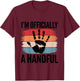 Kids Kids Birthday 5 Year Old Boy I'm Officially A Handful T-Shirt - T-Shirt | Maroon